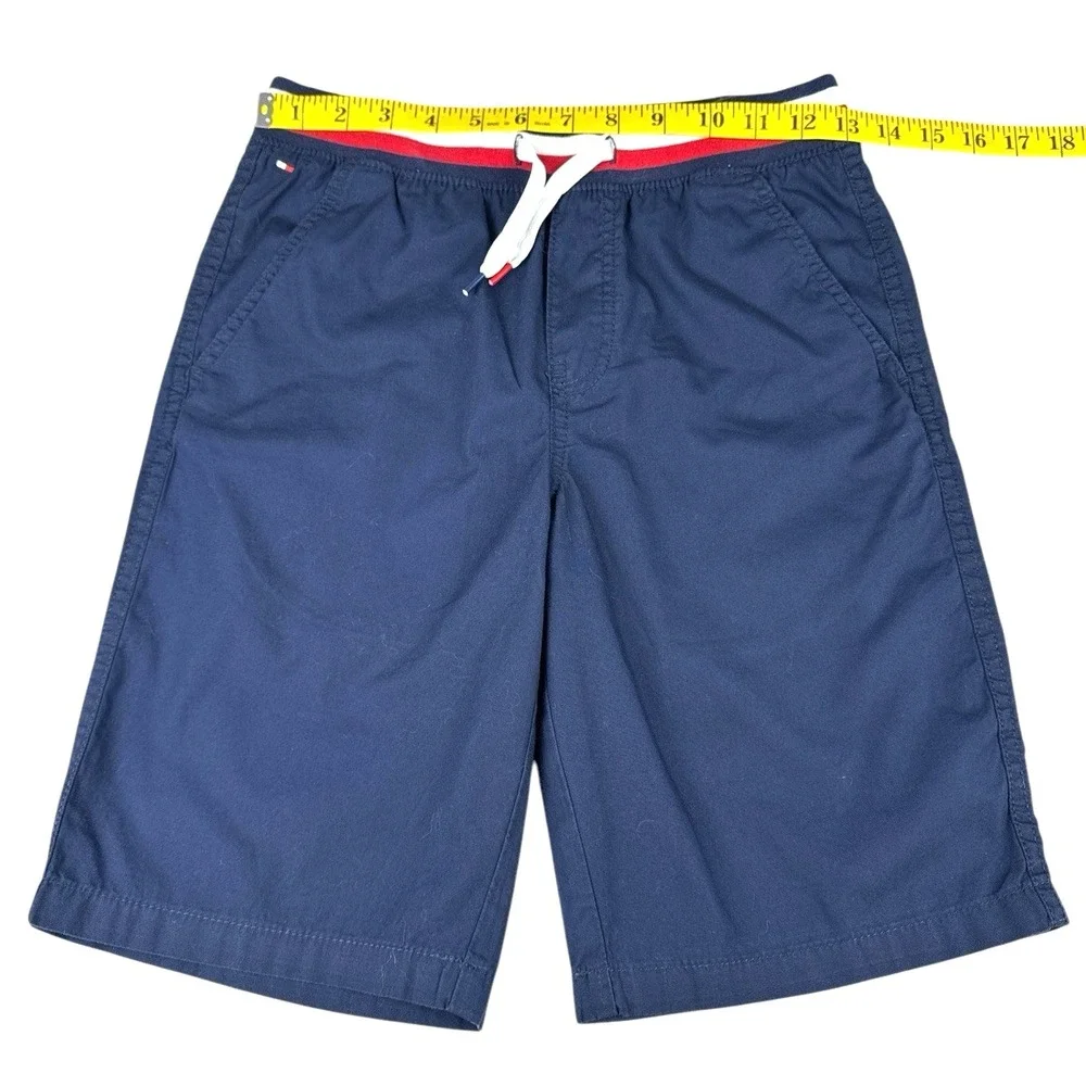 Tommy Hilfiger Boys' Navy Pull-On Shorts w/ Striped Drawstring Waistband‎ - M